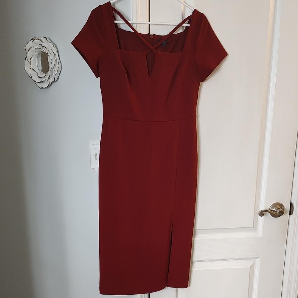 RACHEL Rachel Roy Deep Red Midi Dress